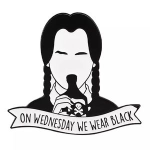 6/$30 Wednesday Addams On Wednesdays We Wear Black Enamel Pin